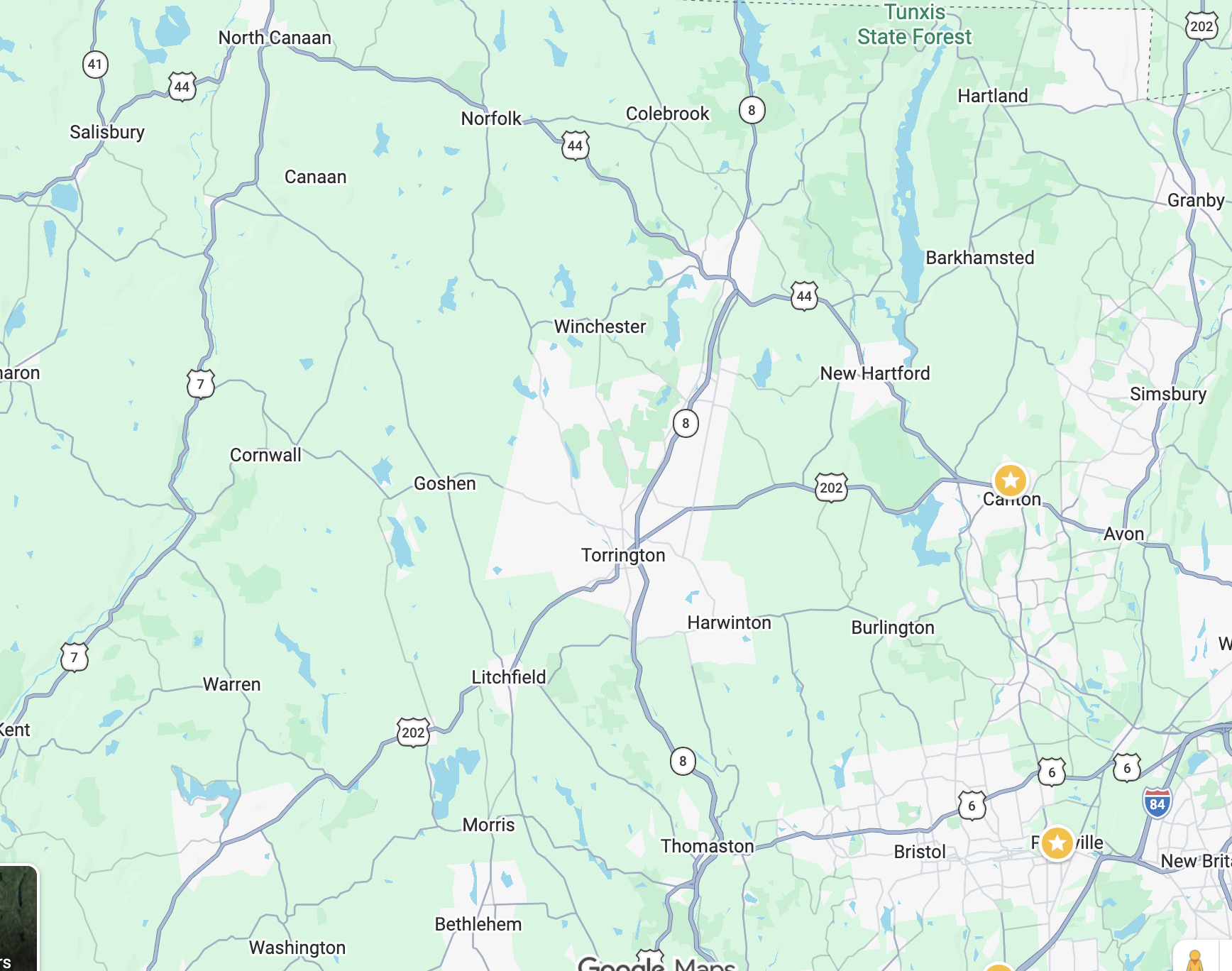NEAssembly service area map covering Northwest Connecticut